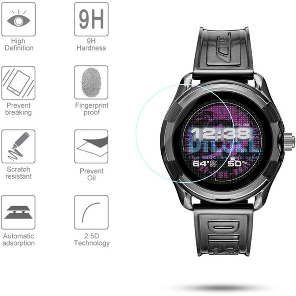 MIGENCE 3-Pack Screen Protector for Diesel On Fadelite Smartwatch Full Coverage - Picture 3 of 10